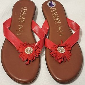Italian Shoemakers sandals in red size 8.5.
